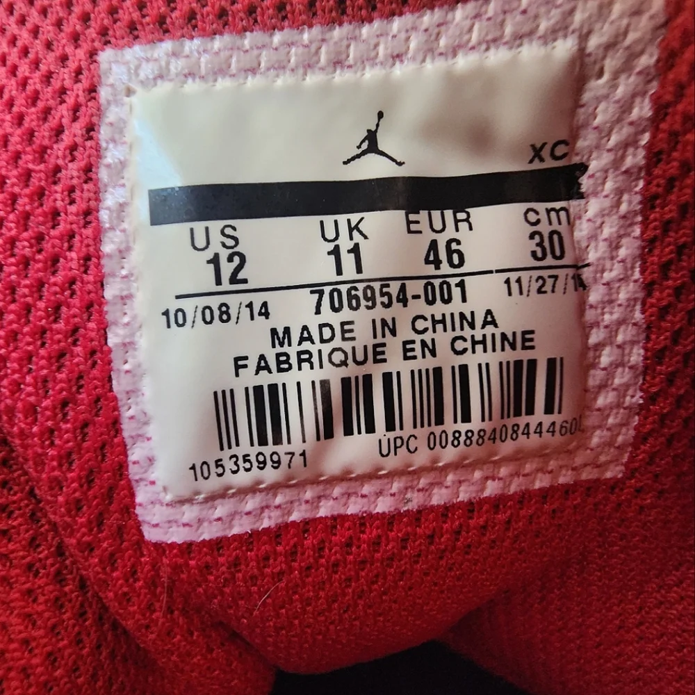 AIR JORDAN 1 FLIGHT 3 – Sneaker, 2014, black/red, size 12